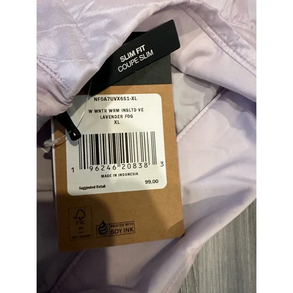 The North Face Vest Womens XL Winter Warn Insulated Lightweight Lavender Fog New - Picture 2 of 9